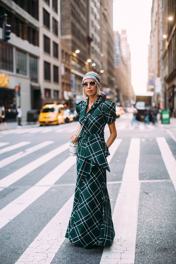 NYFW SS22 street style maxi dress